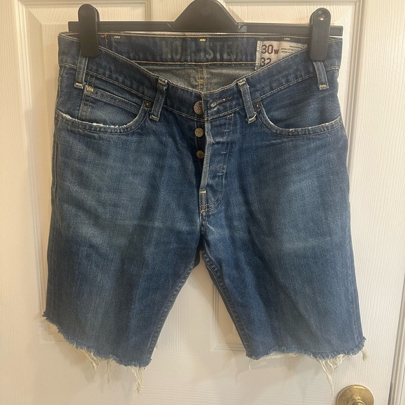 Hollister California Men’s Distressed Button Fly Jeans Size 31 Cut Off To Shorts - Picture 1 of 8